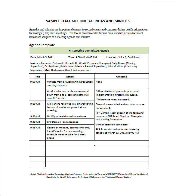 meeting minutes examples