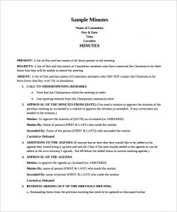 meeting notes sample sample meeting minutes free pdf template download