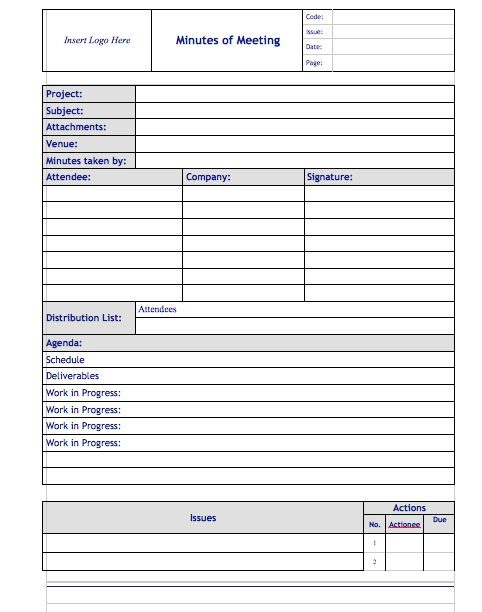 meeting notes template