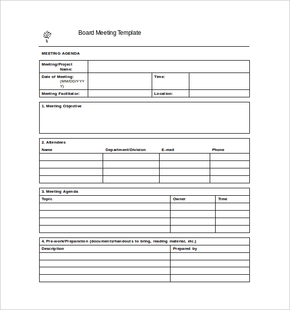 Meeting Notes Template Template Business