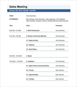 meeting schedule template business template nice sales meeting agenda template with blue letter head and chronological schedule