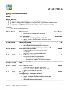 meeting schedule template kick off meeting agenda template x