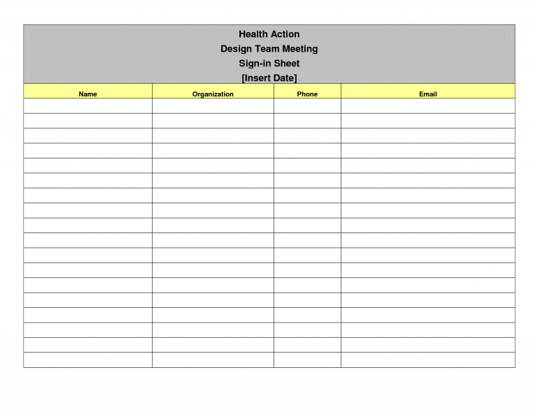 Meeting Sign In Sheet Template