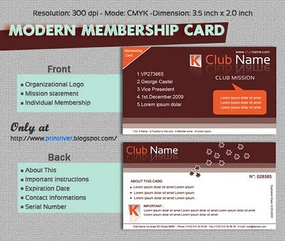 membership card template free download