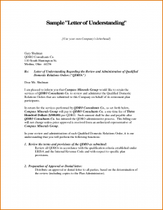 memo of understanding examples letter of understanding template