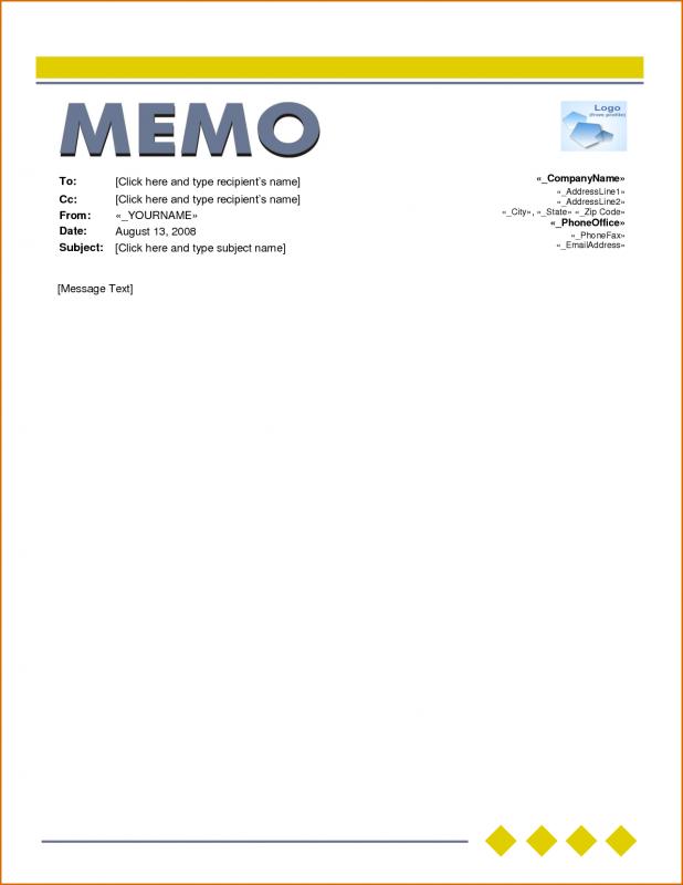 memo template word 2010