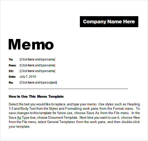 memo template word