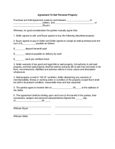 memorandum of understanding sample personal property purchase agreement template