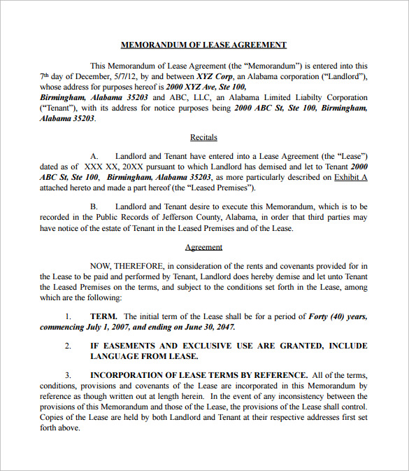 memorandum of understanding sample