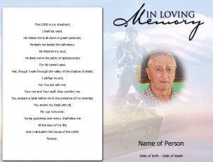 memorial card template funeral program template front