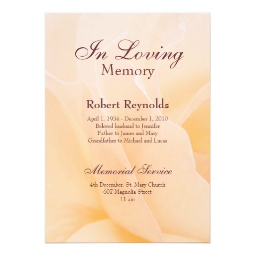 memorial cards for funeral template free