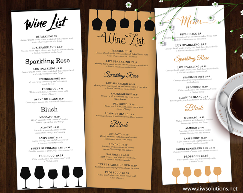 menu design templates