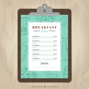 menu template free download breakfast menu template