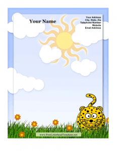 microsoft word letterhead leopard kid letterhead