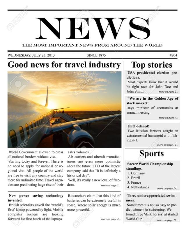 Newspaper Article Template Word Free Download