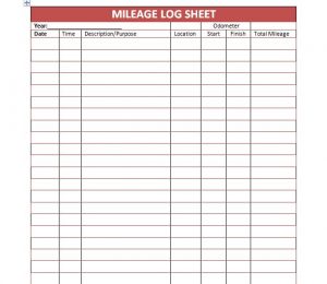 mileage log template mileage log