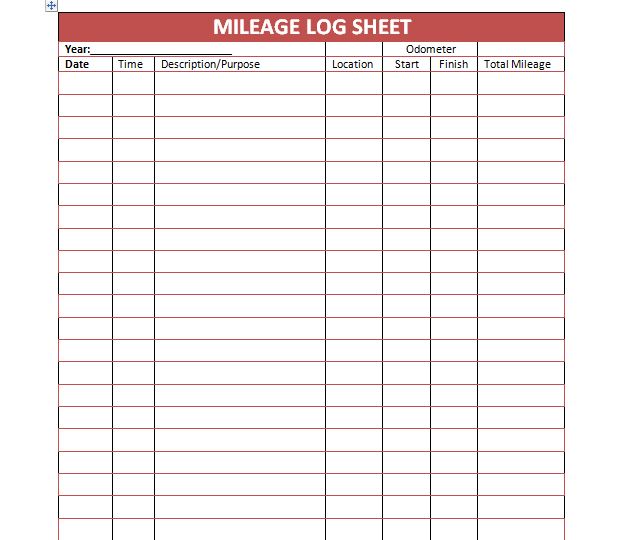 mileage log template