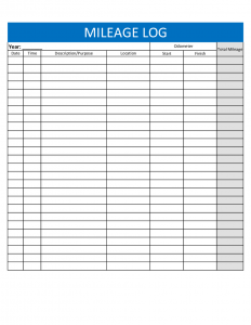 mileage log template mileage log template