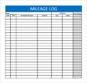 mileage log template mileage log template free