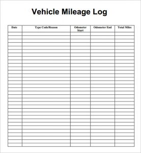 mileage log template mileage log template pdf