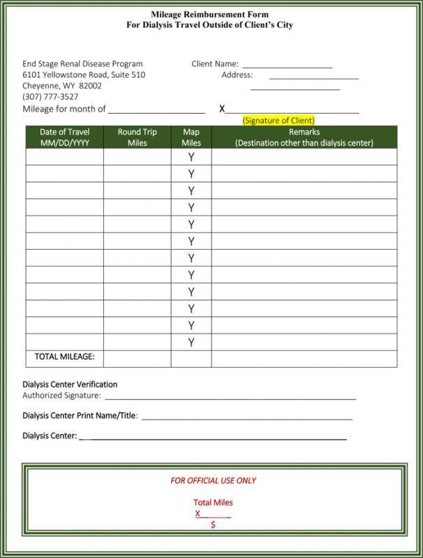 mileage reimbursement form mileage log reimbursement form