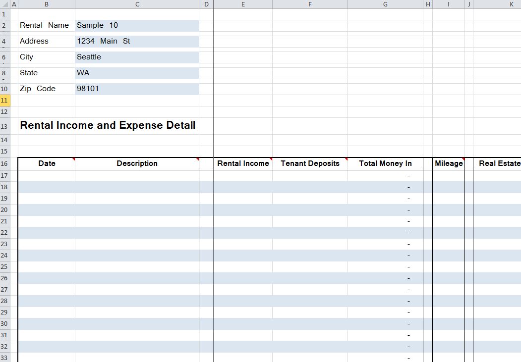 mileage tracker excel