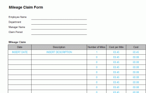 mileage tracker form