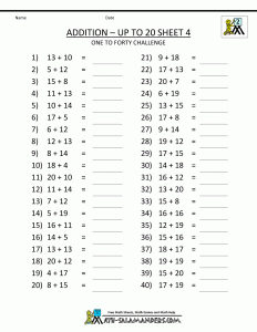 missing numbers worksheets free printable addition worksheets mental addition to