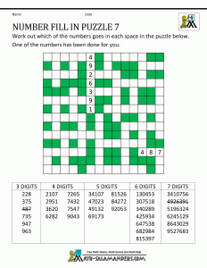 missing numbers worksheets printable math puzzles number fill in puzzle