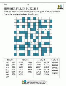 missing numbers worksheets printable number puzzles number fill in puzzle