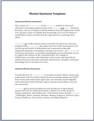 mission statement template