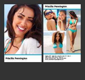 model comp card template slides vert