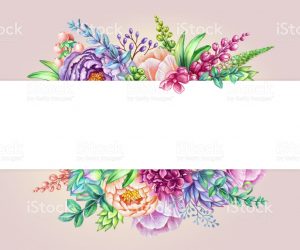 model comp card template watercolor illustration floral background wild flowers bouquet illustration id