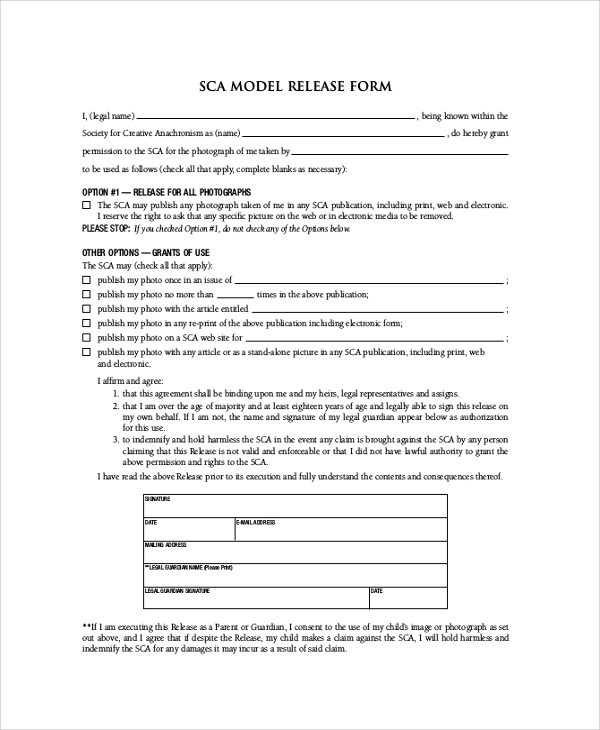 model release form