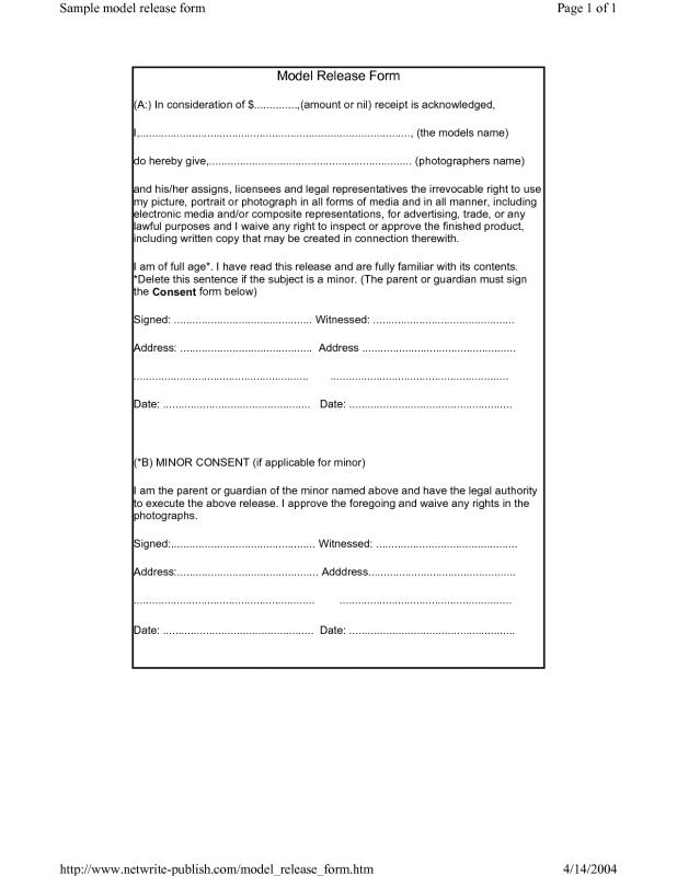 model release form template