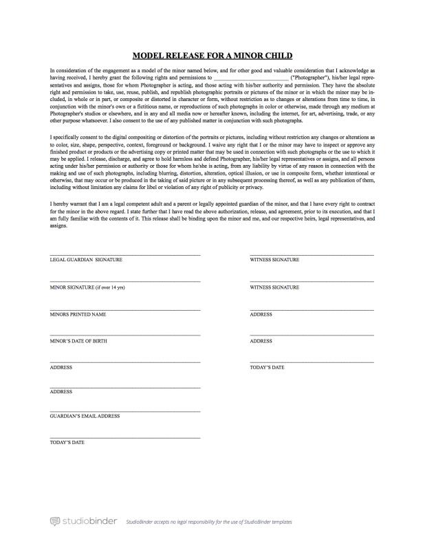 model release form template