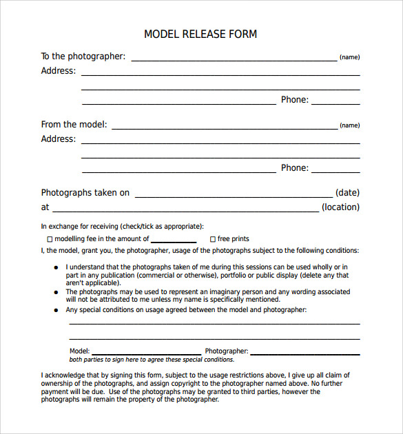 model release form template