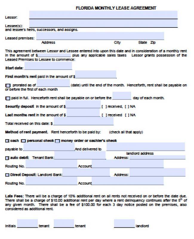 Monthtomonth commercial lease agreement