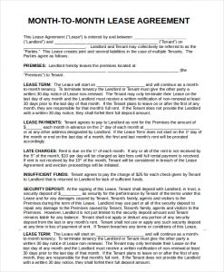 month to month lease agreement printable month to month rental agreement