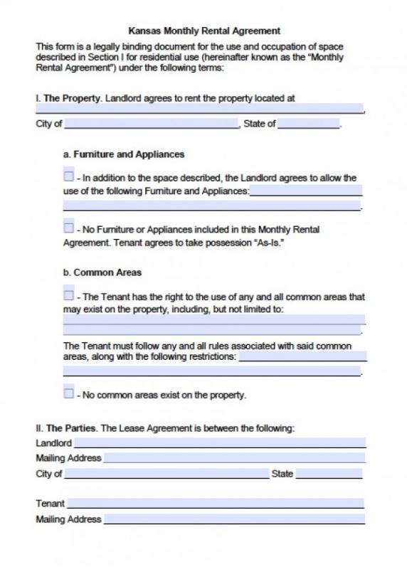 month to month rental agreement form