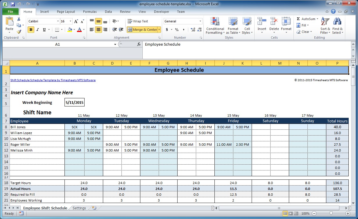 free excel monthly employee schedule template