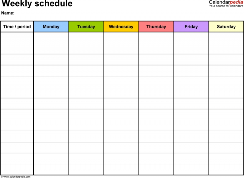 printable monthly work schedule template