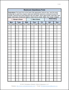 monthly employee schedule template restroom checklist large