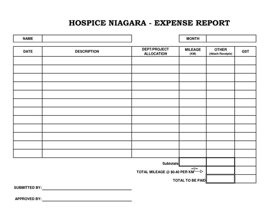 Daily Expense Report Template