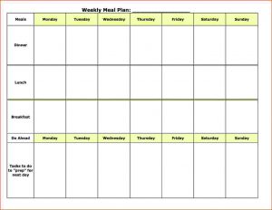 monthly expense report weekly meal plan template meal plan template