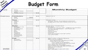 monthly household budget basic financial principles for the church