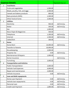 monthly household budget template family budget expenses