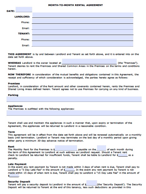 monthly rental agreement