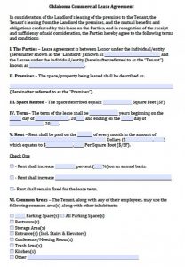 monthly rental agreement oklahoma commercial lease agreement x