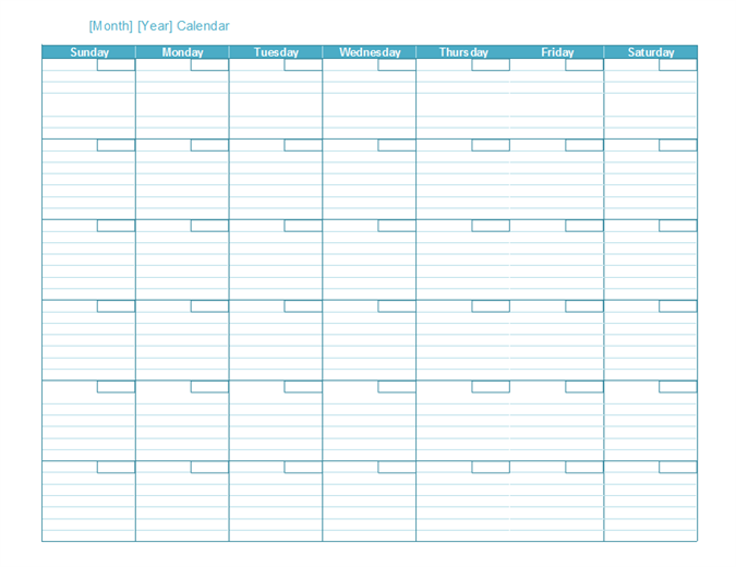 monthly schedule template